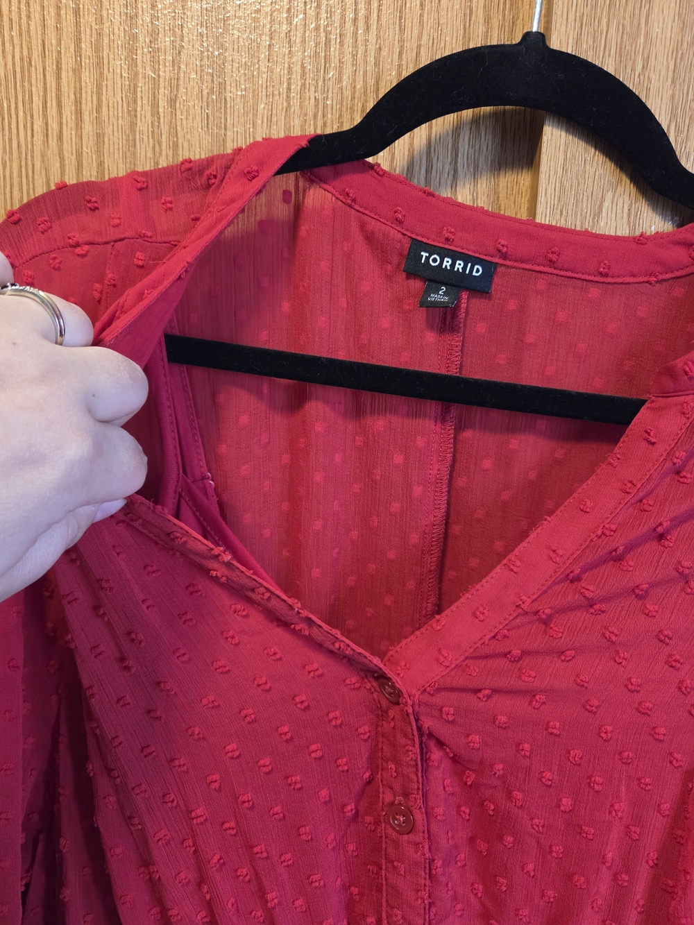 torrid Red Swiss Dot Maxi Dress - Picture 3 of 3